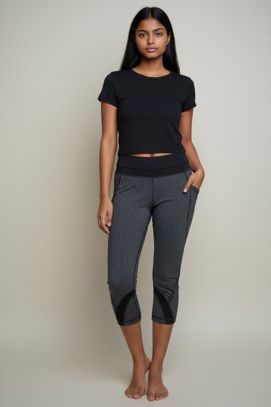 Lululemon Athletica Woman's Cropped Harringbone style leggings Size 6